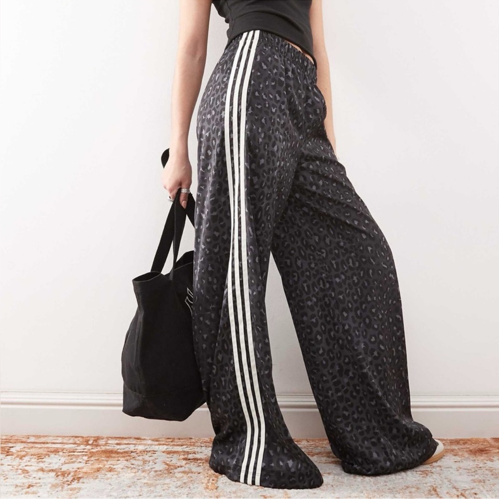 adidas satin wide leg pant
